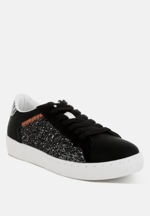 Glitter Faux Leather Sneakers by RUW