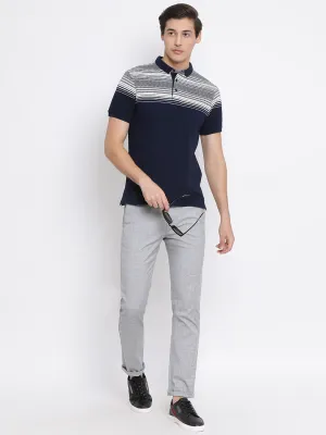 Grey Checked Slim Fit Trousers
