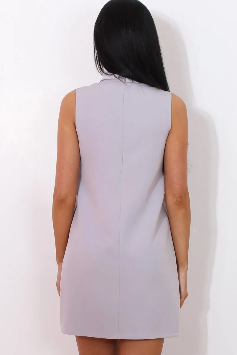 Grey V Front Dress-Grace