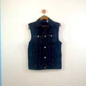 H&amp;M - Y2K Black Stonewash Denim Sleeveless Vest Size XXS