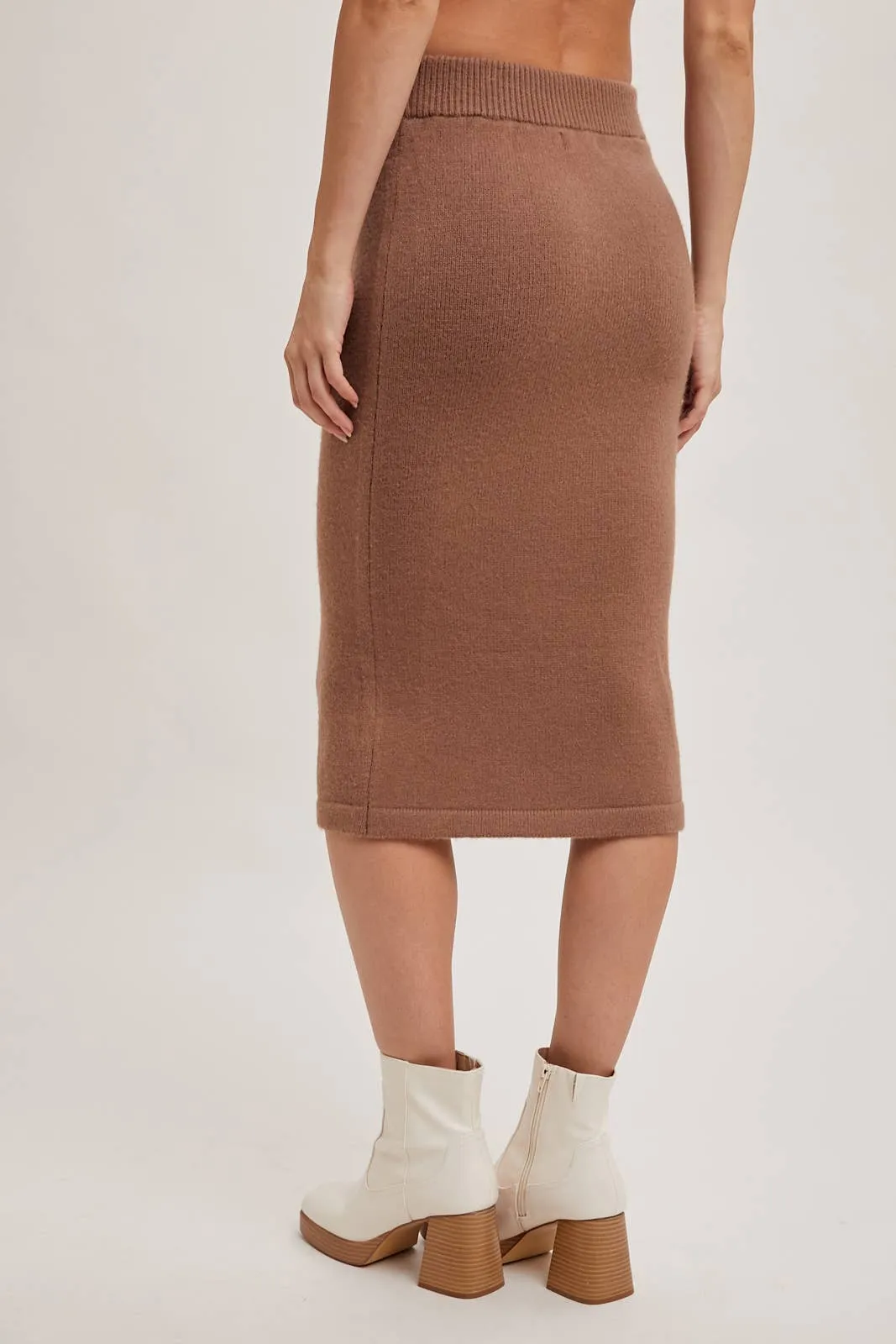 Happy Together Knit Hoodie & Pencil Skirt Set: Oatmeal