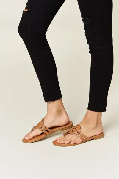Hazel Blues® |  Forever Link Cutout PU Leather Open Toe Sandals