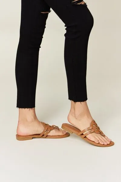 Hazel Blues® |  Forever Link Cutout PU Leather Open Toe Sandals
