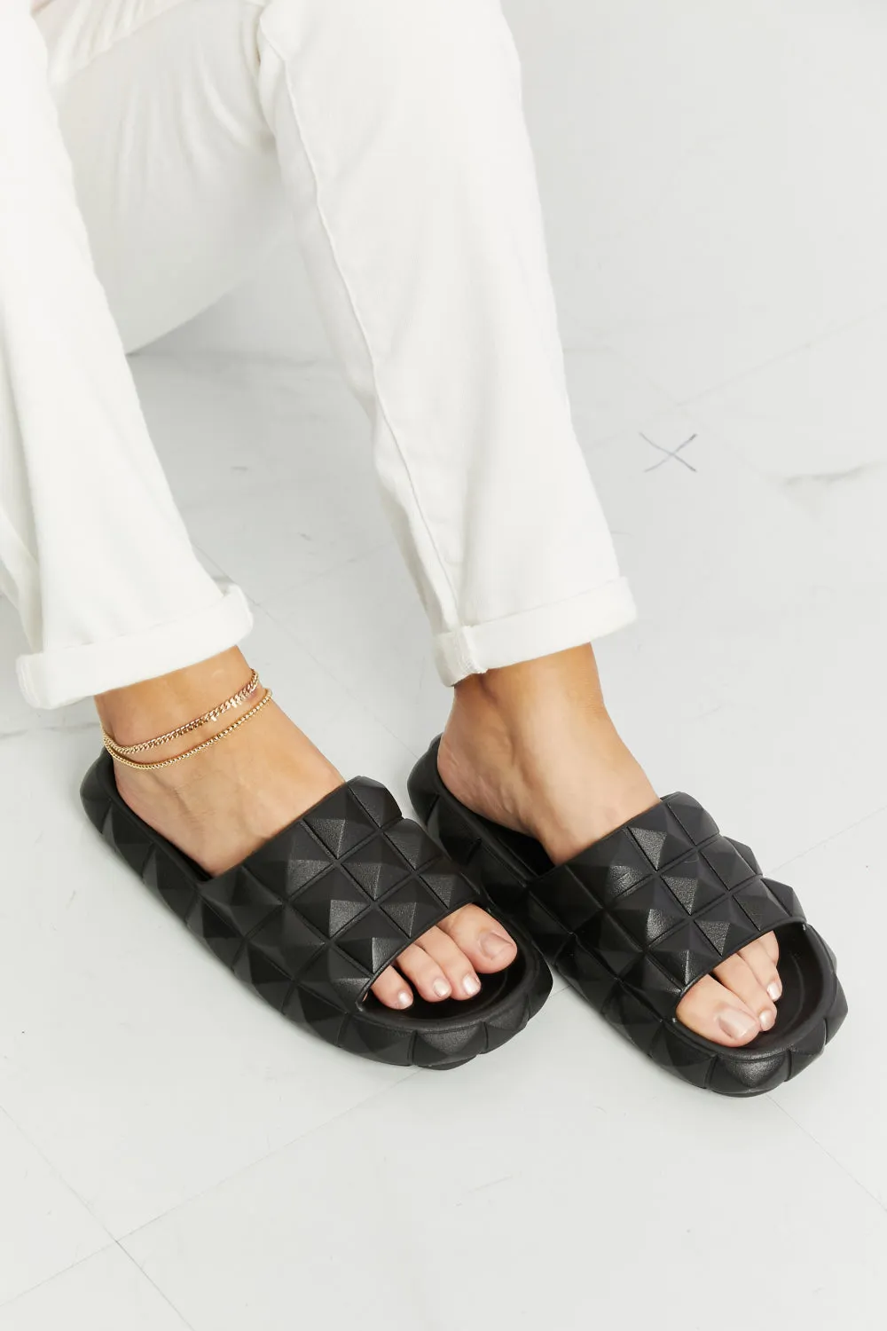 Hazel Blues® |  Legend Let's Chill 3D Stud Slide Sandal