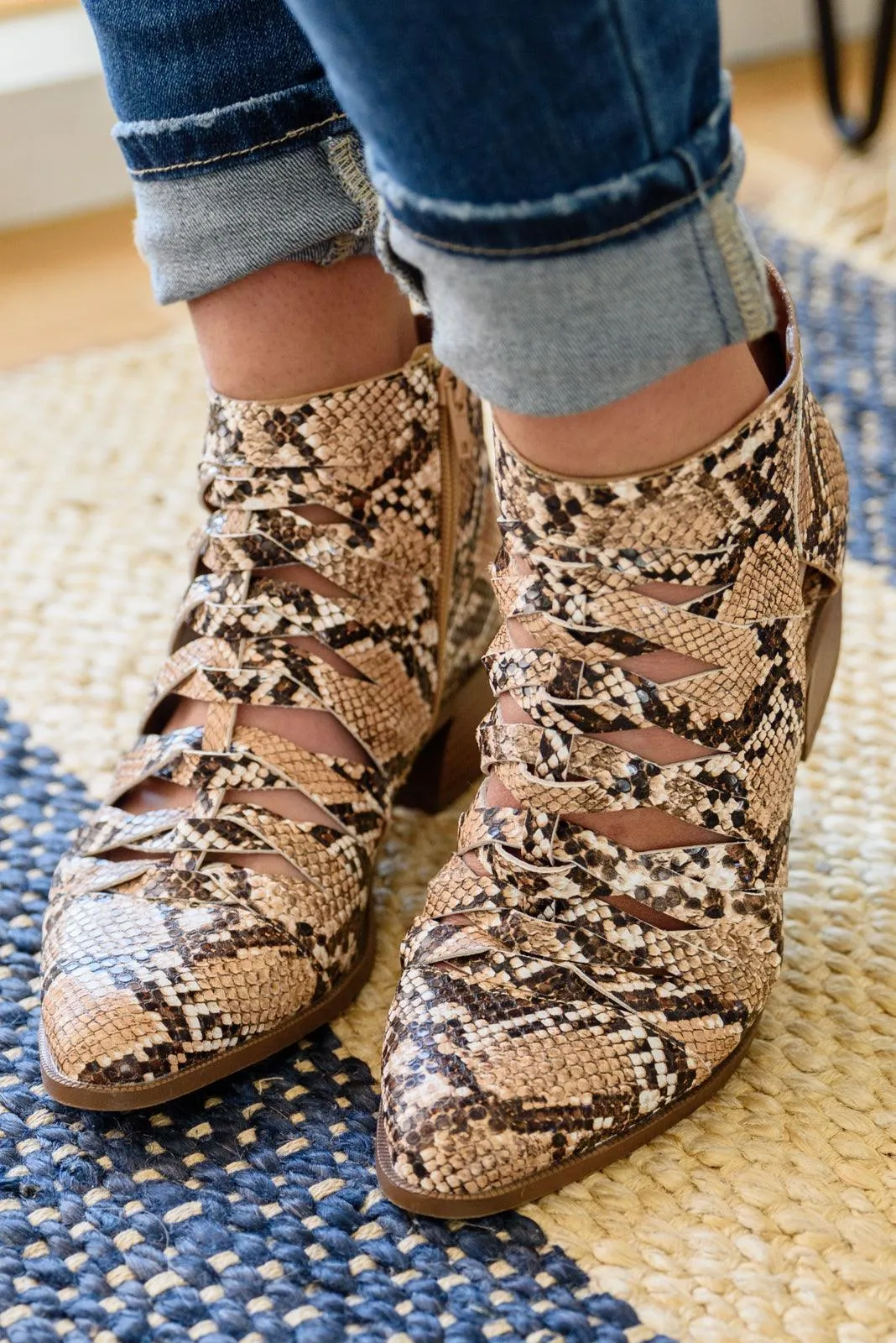 Hazel Blues® | Sadie Ankle Boots In Snakeskin