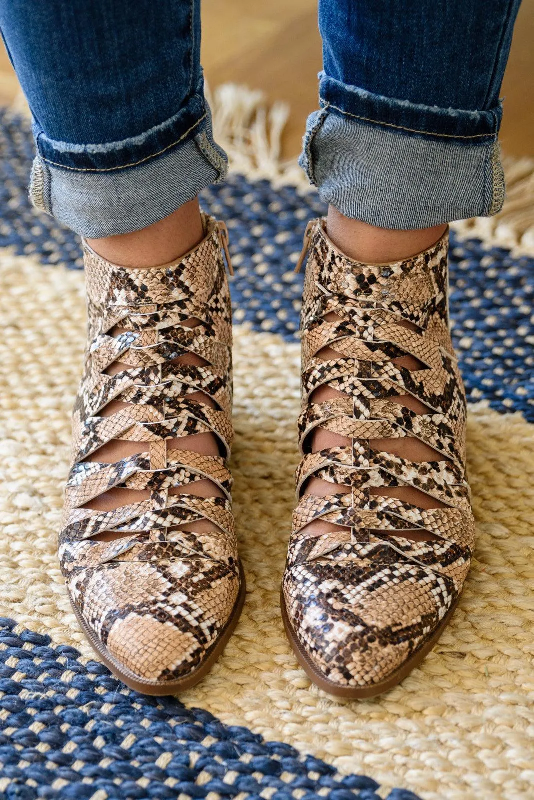 Hazel Blues® | Sadie Ankle Boots In Snakeskin