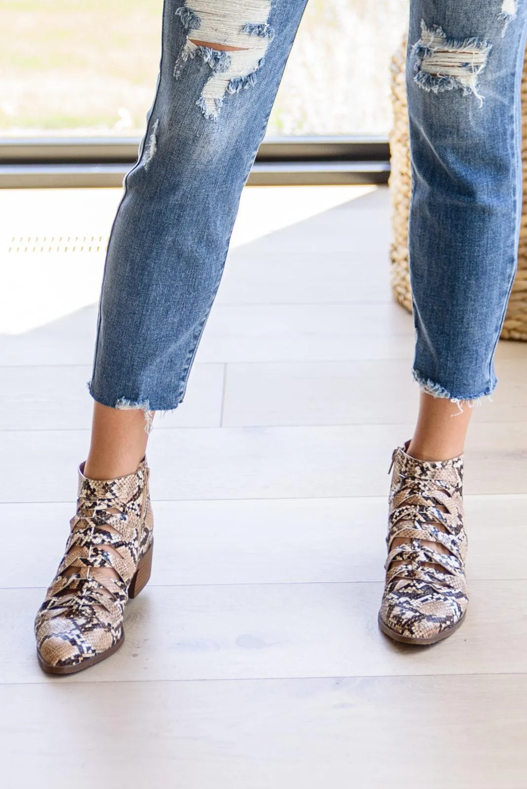 Hazel Blues® | Sadie Ankle Boots In Snakeskin