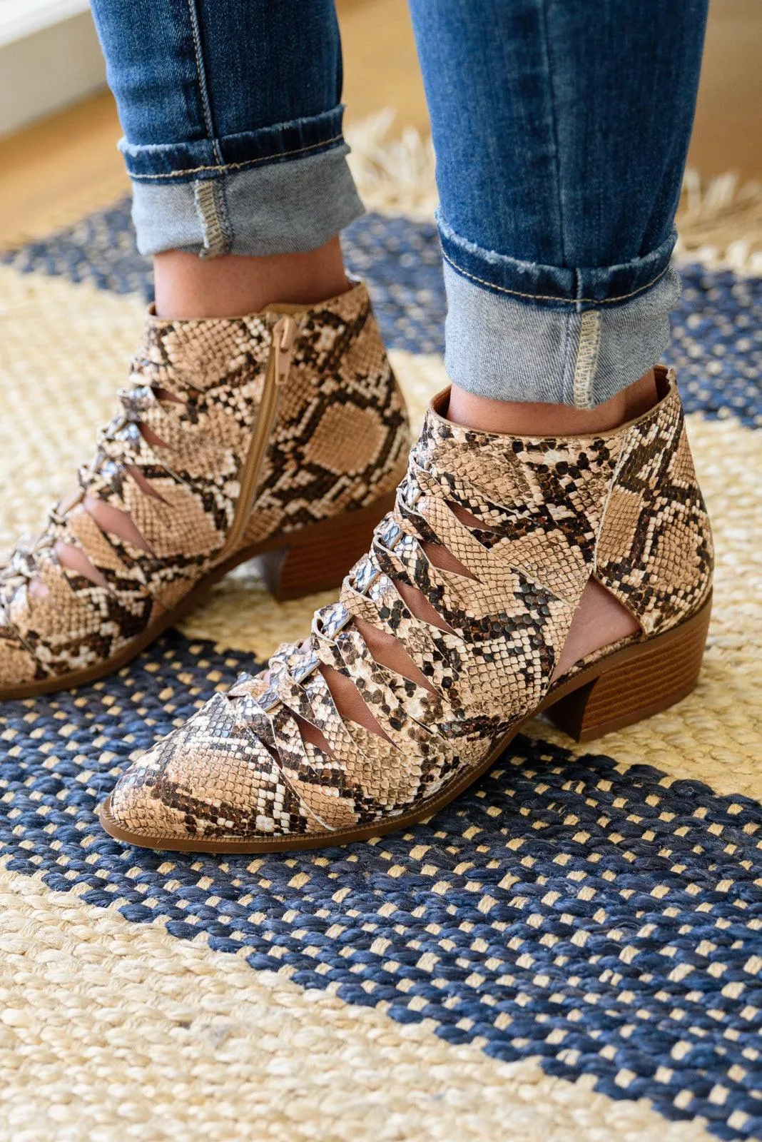 Hazel Blues® | Sadie Ankle Boots In Snakeskin