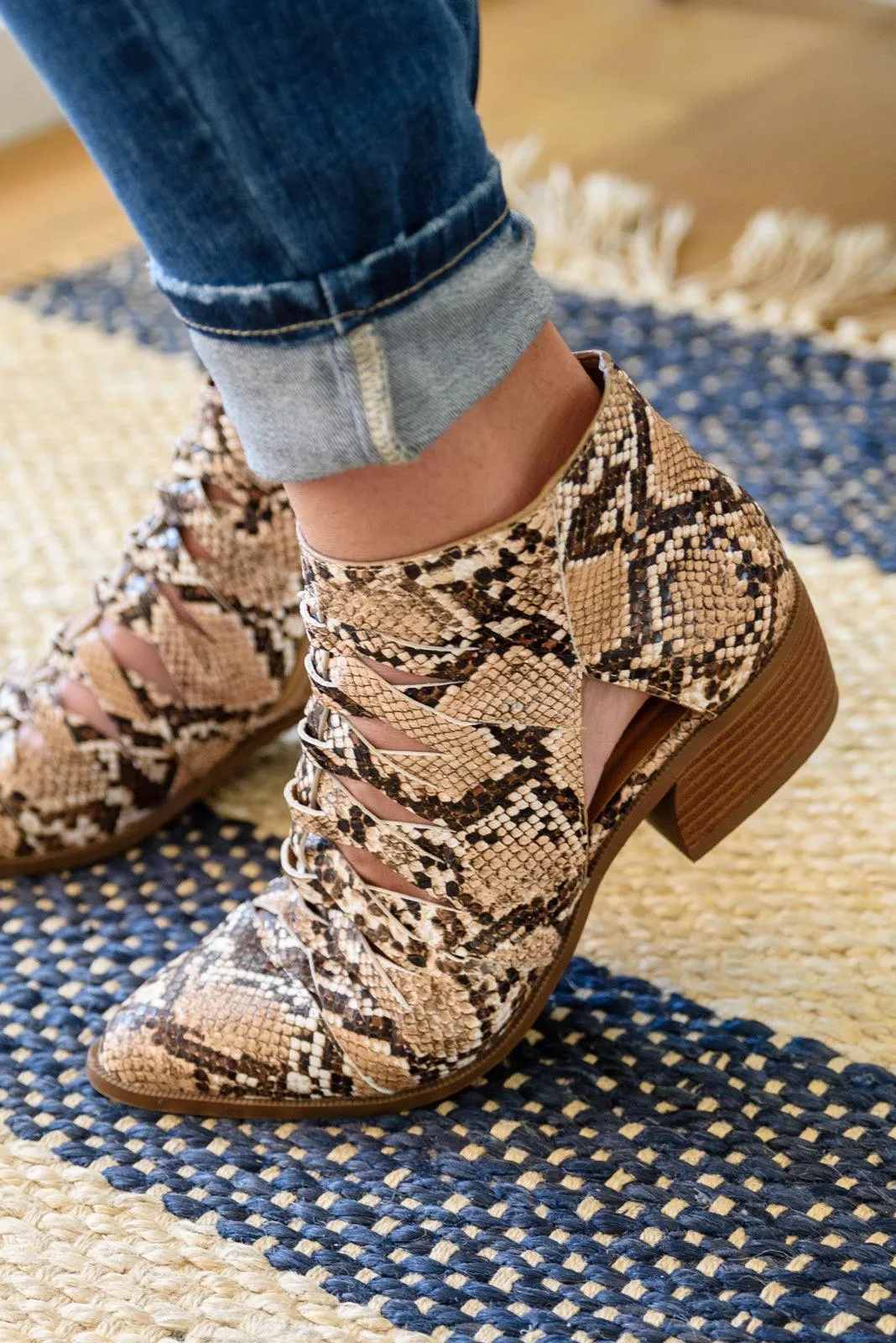 Hazel Blues® | Sadie Ankle Boots In Snakeskin