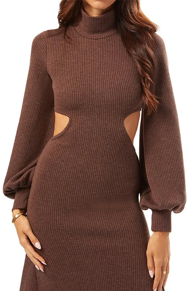 HBR1339 Cutout Elegance Knit Dress