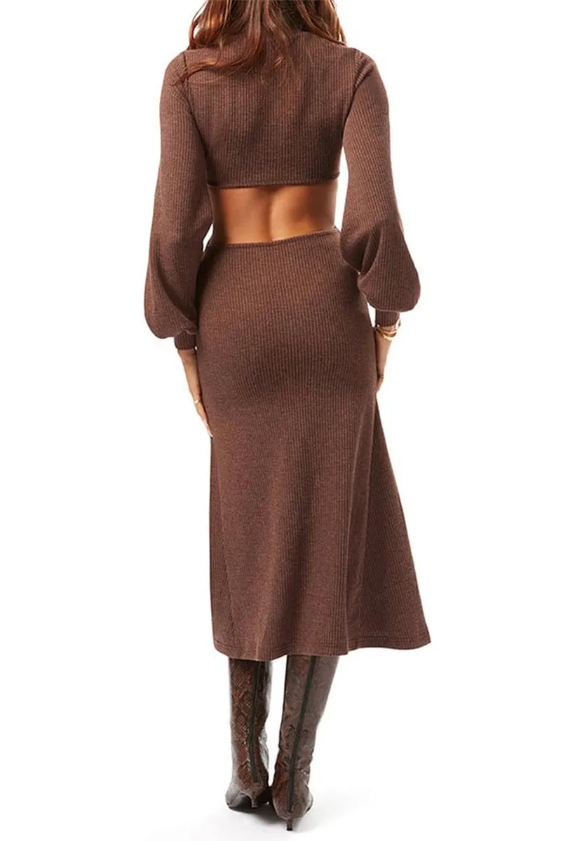 HBR1339 Cutout Elegance Knit Dress