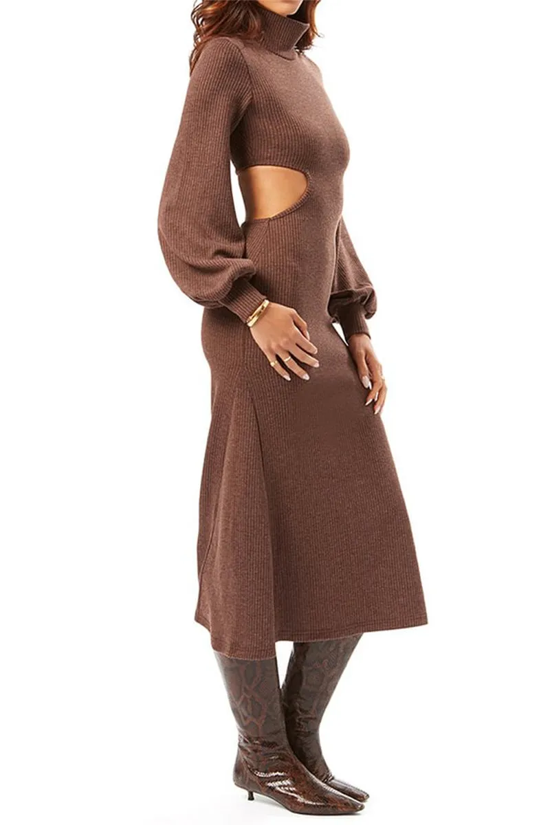 HBR1339 Cutout Elegance Knit Dress