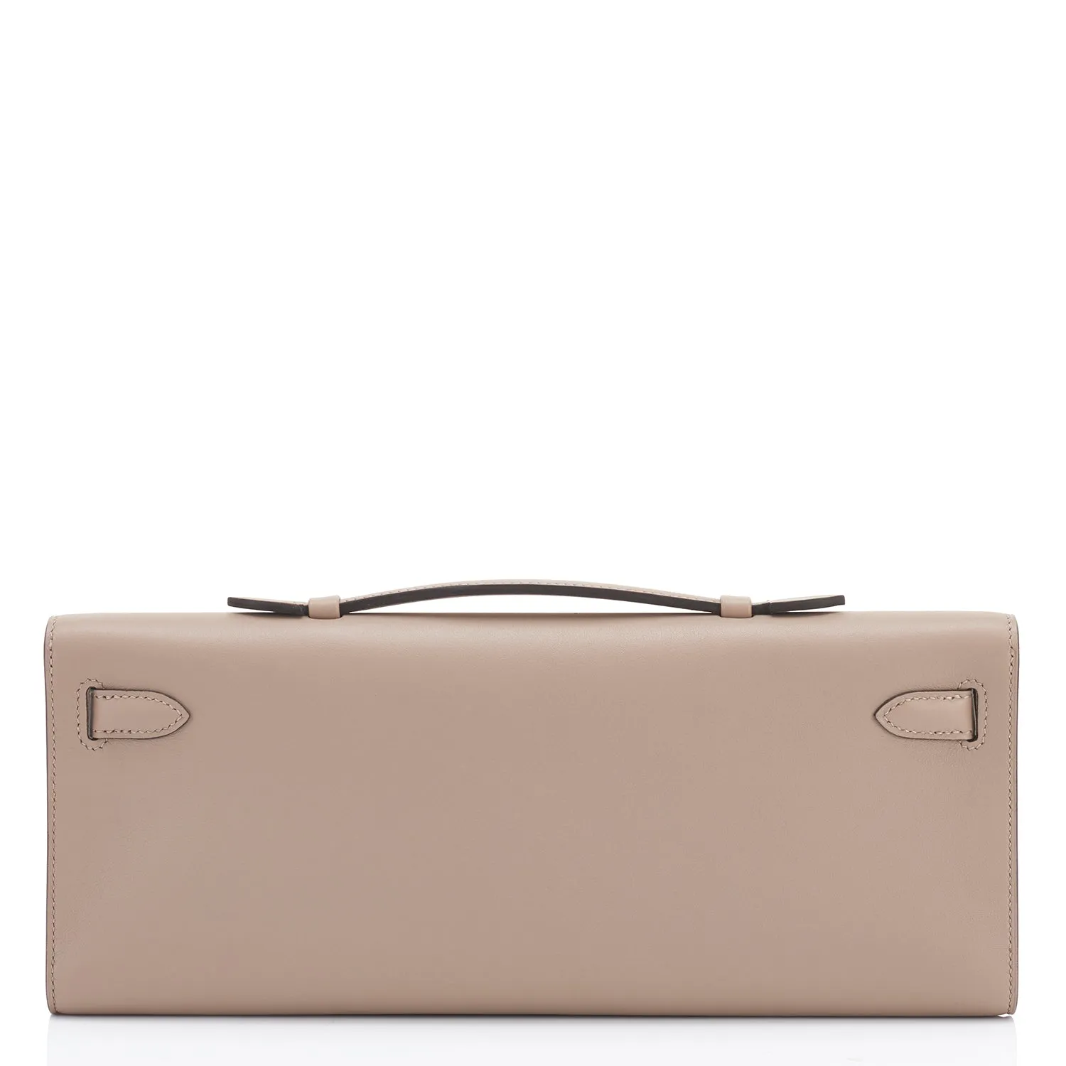 Hermes Gris Asphalt Kelly Cut Pochette Clutch Swift Gold Hardware