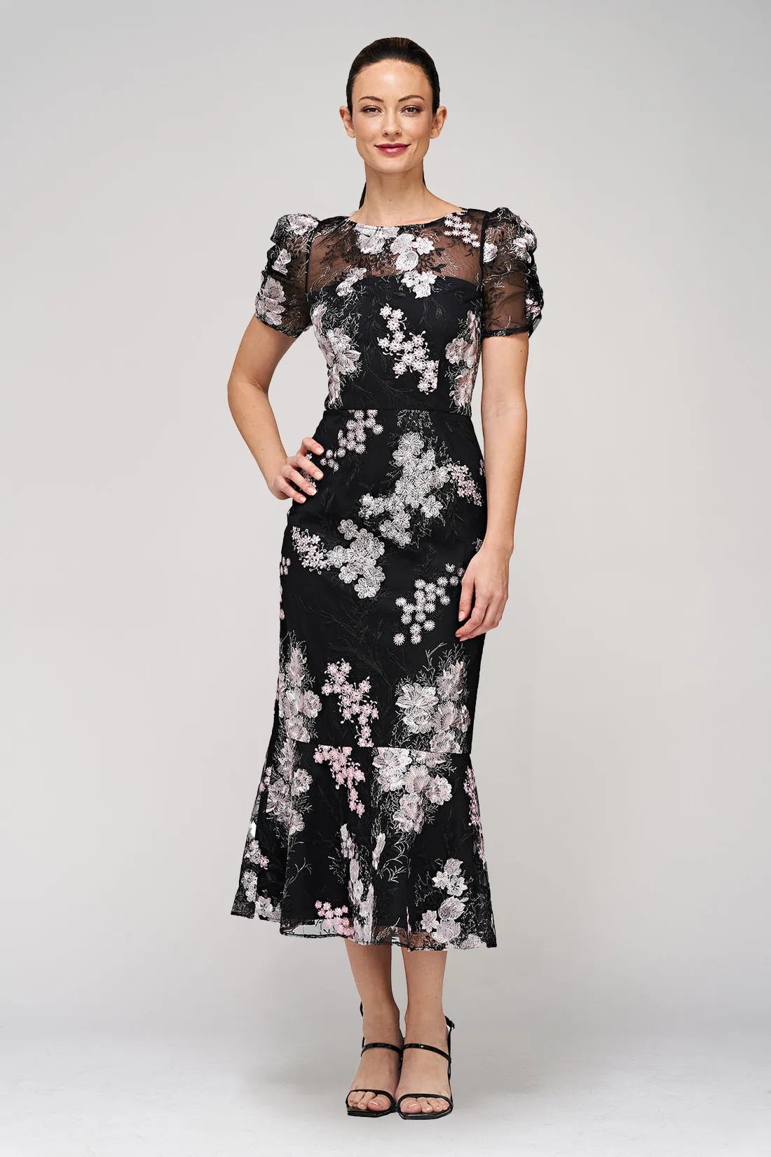 Hope Flounce Tea Length Dress