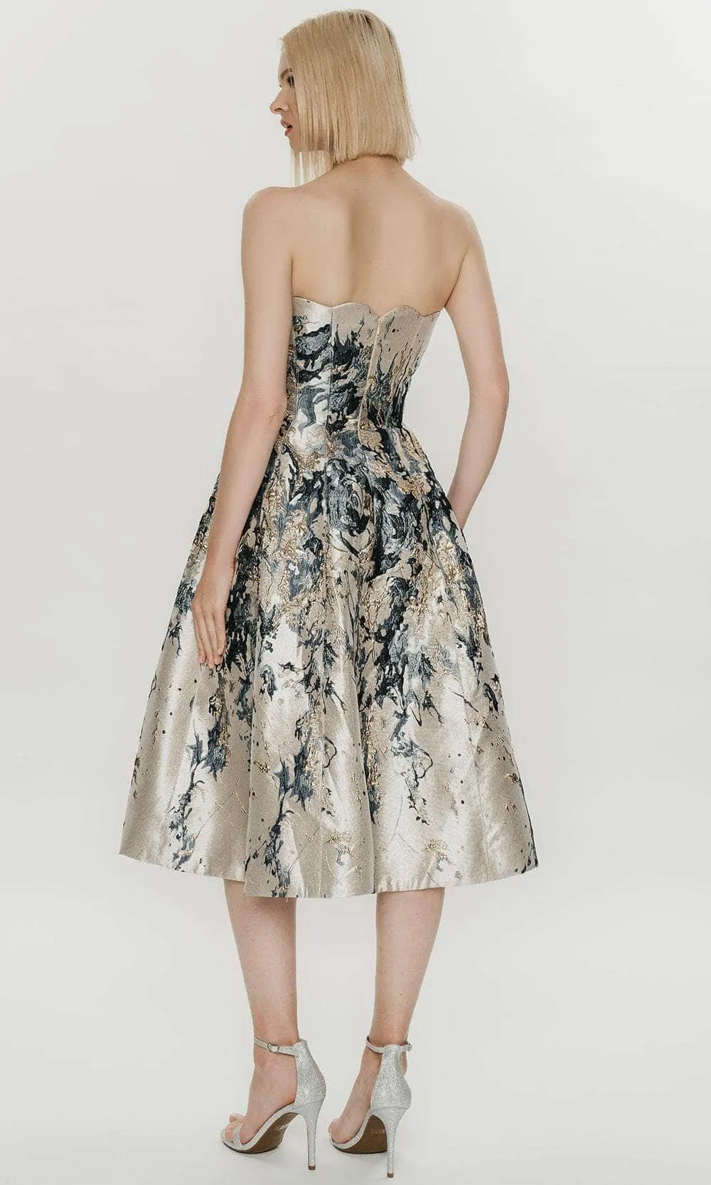 Hynes Park M653 - Sweetheart Strapless Brocade A-Line Dress