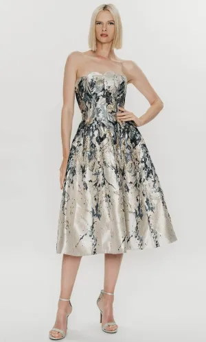 Hynes Park M653 - Sweetheart Strapless Brocade A-Line Dress