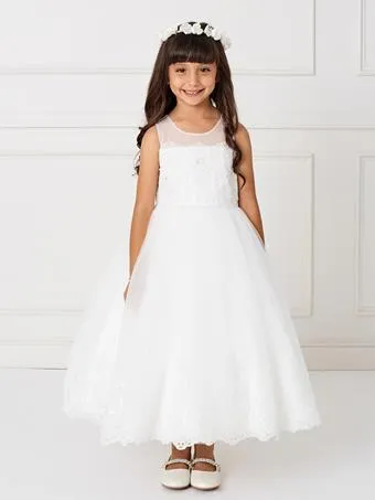 Illusion Neckline with Lace Hem Gown