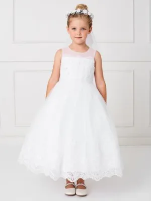 Illusion Neckline with Lace Hem Gown