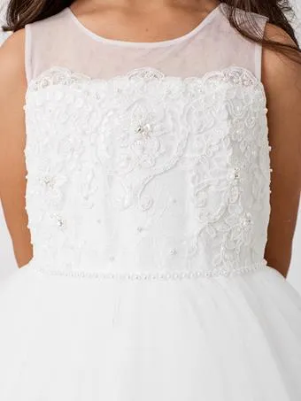 Illusion Neckline with Lace Hem Gown