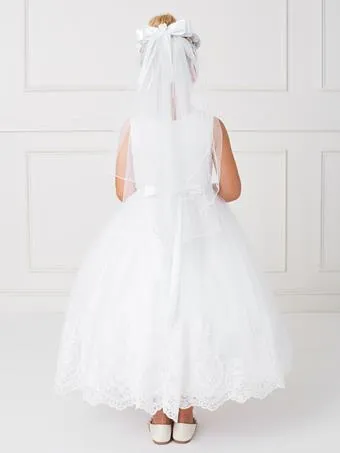 Illusion Neckline with Lace Hem Gown