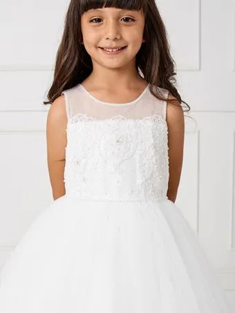 Illusion Neckline with Lace Hem Gown