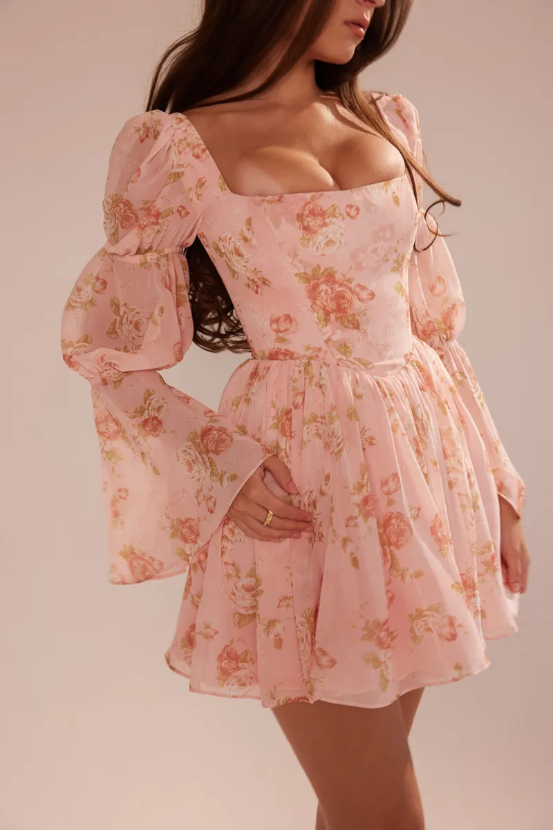 Ilyana | Puffed Sleeves Mini Dress