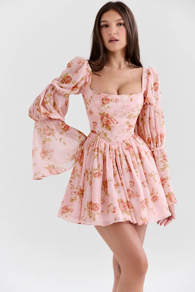 Ilyana | Puffed Sleeves Mini Dress