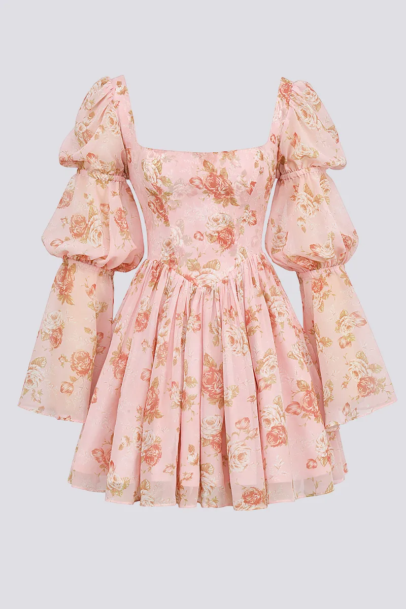 Ilyana | Puffed Sleeves Mini Dress