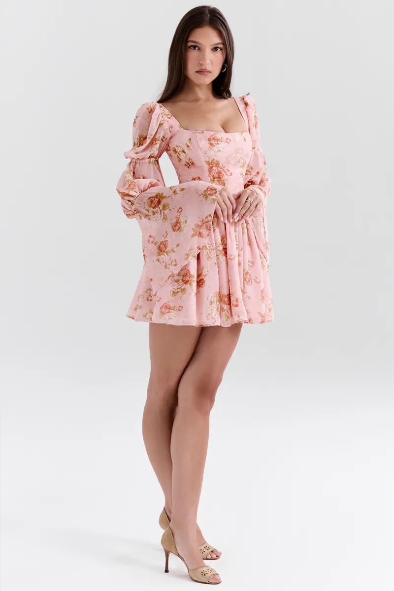 Ilyana | Puffed Sleeves Mini Dress