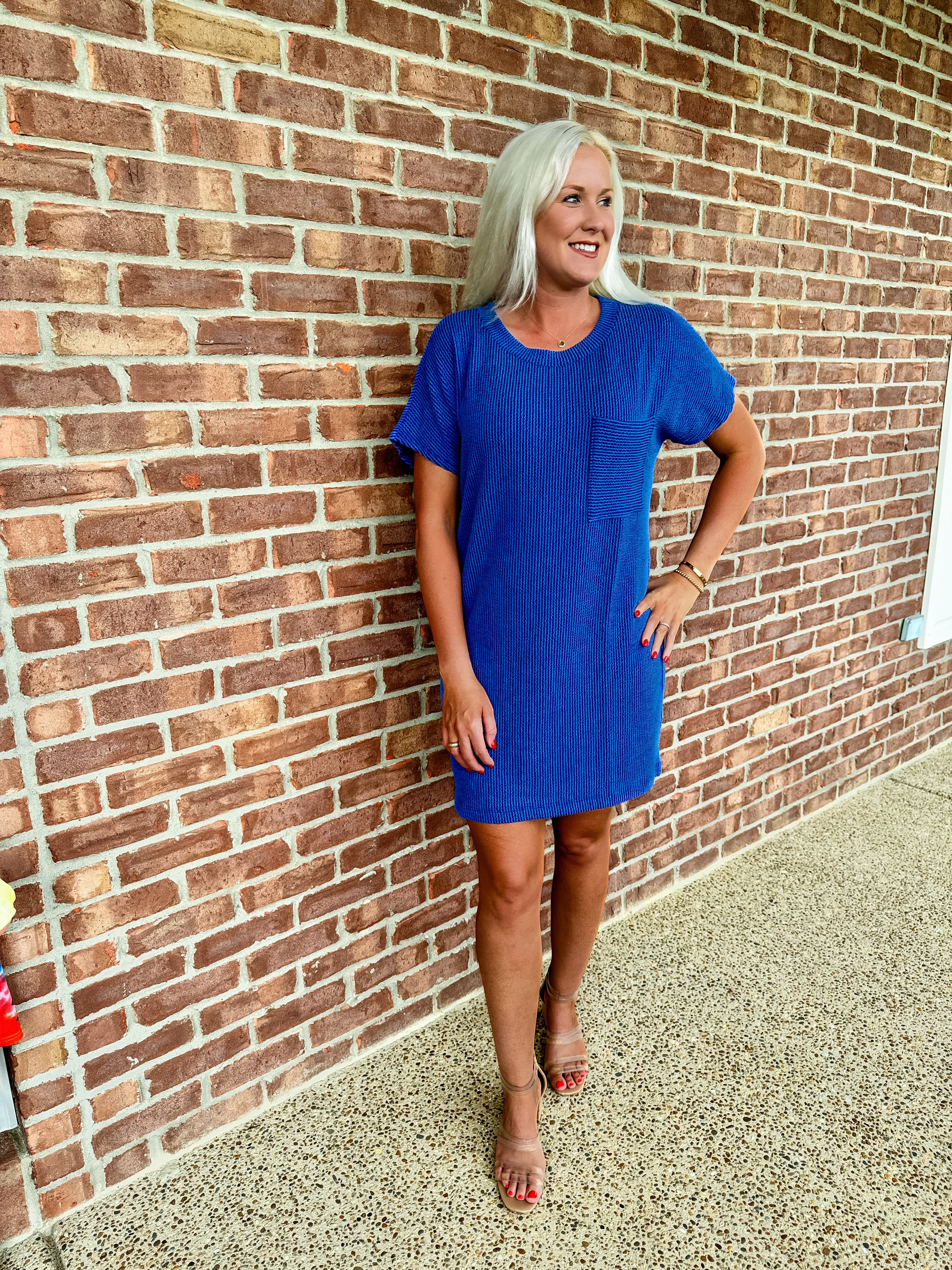 Indigo Blue Pocket Charm T-Shirt Dress
