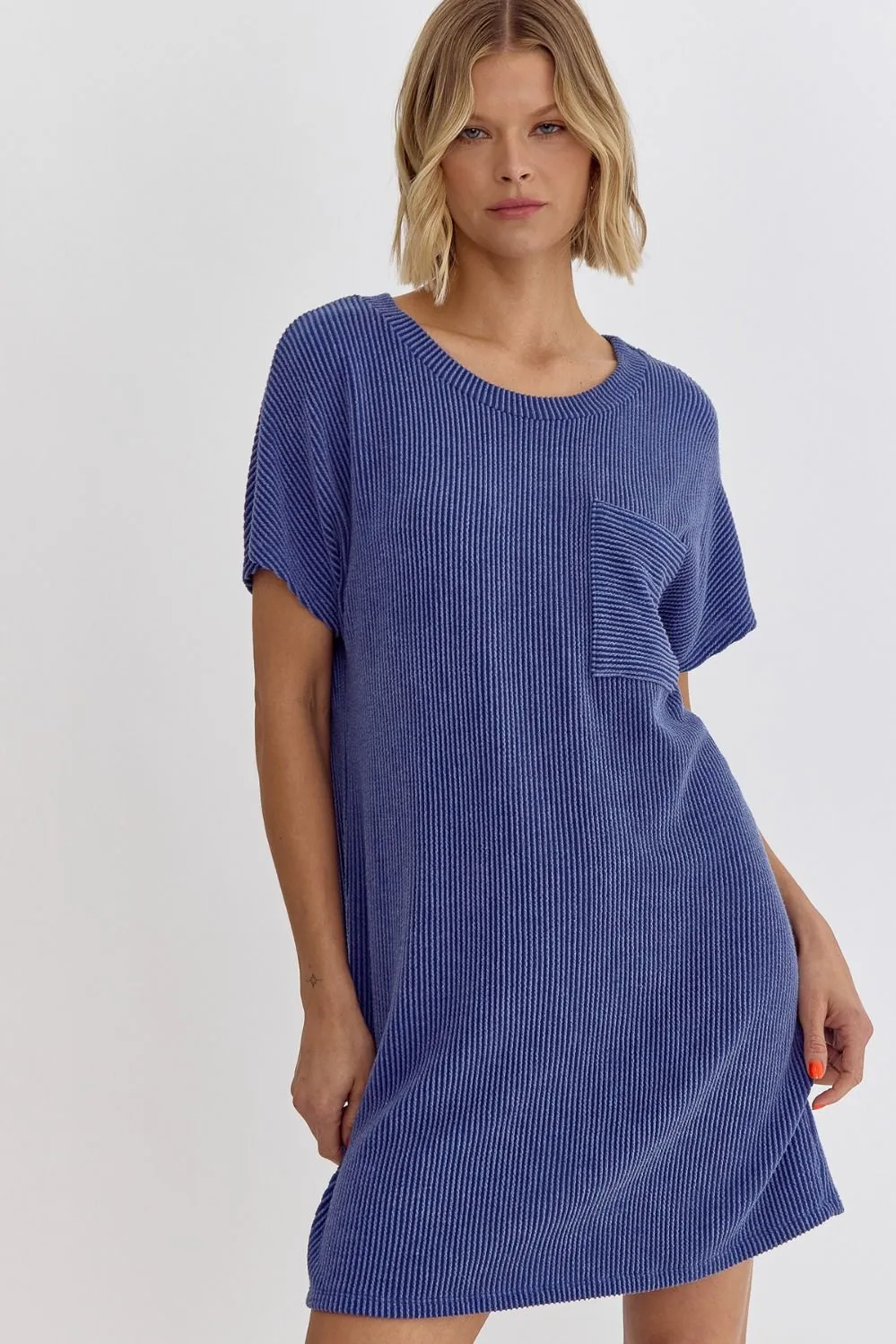 Indigo Blue Pocket Charm T-Shirt Dress
