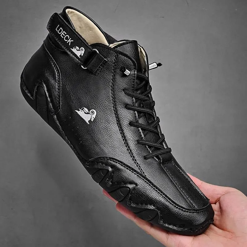 Italian Leather Casual Boots - Stylish Everyday Footwear