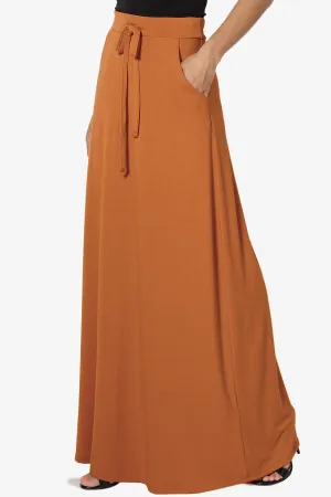 Izzie Drawstring Pocket Jersey Maxi Skirt PLUS