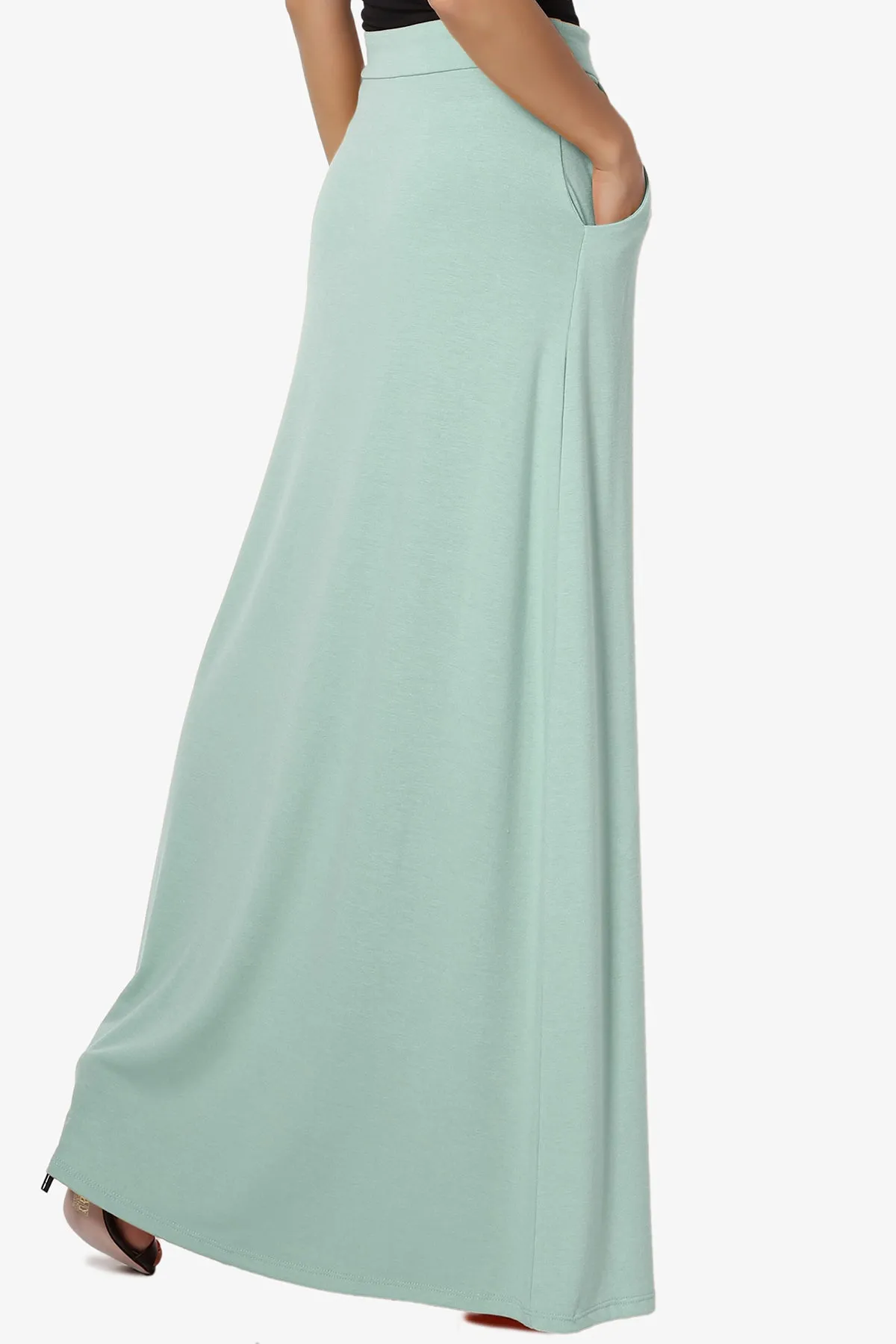 Izzie Drawstring Pocket Jersey Maxi Skirt PLUS