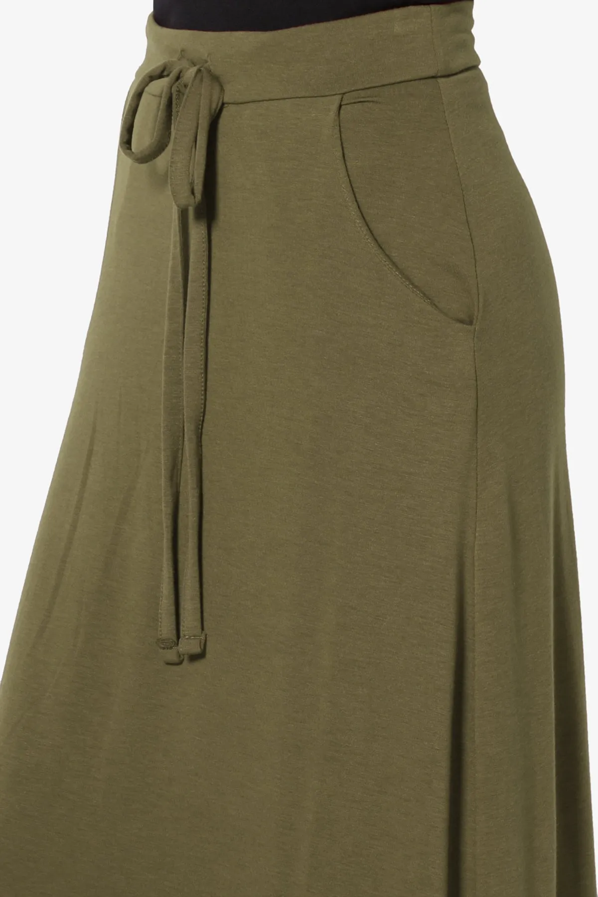 Izzie Drawstring Pocket Jersey Maxi Skirt PLUS