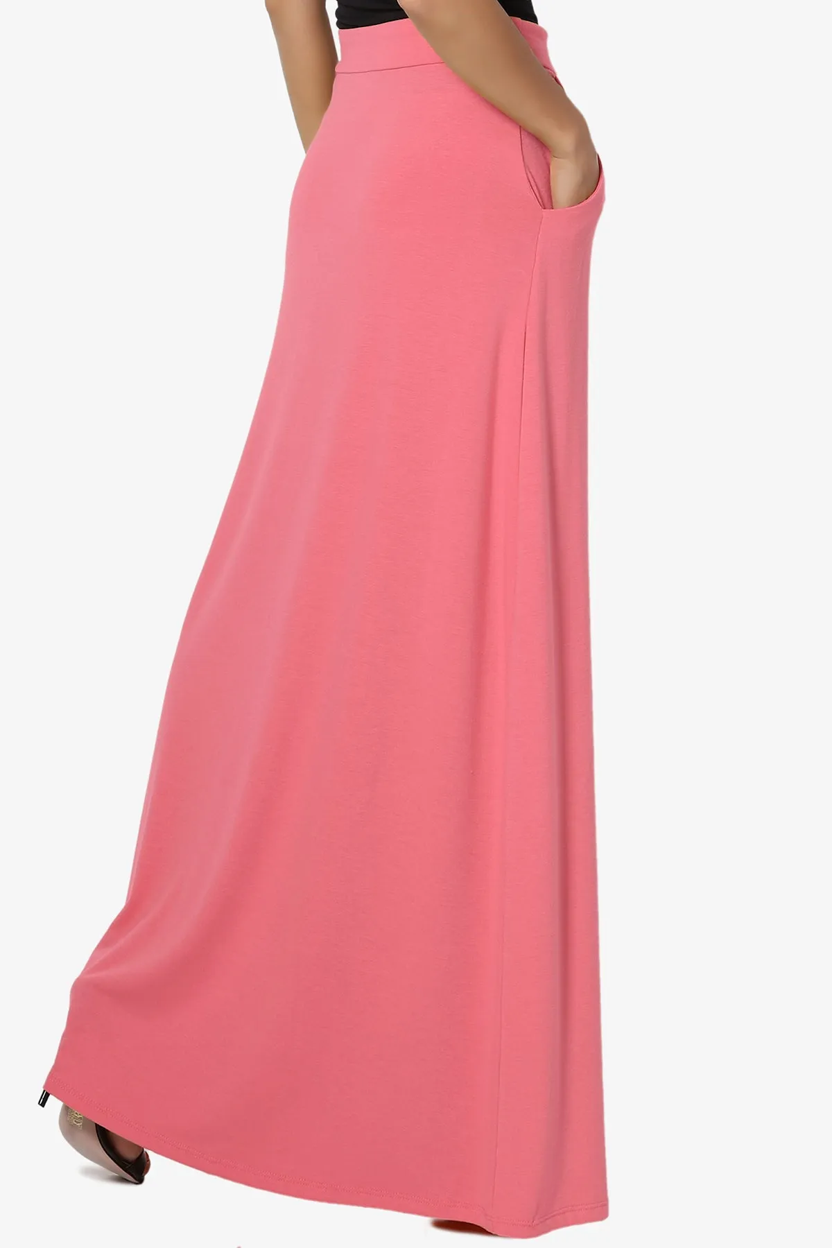 Izzie Drawstring Pocket Jersey Maxi Skirt PLUS
