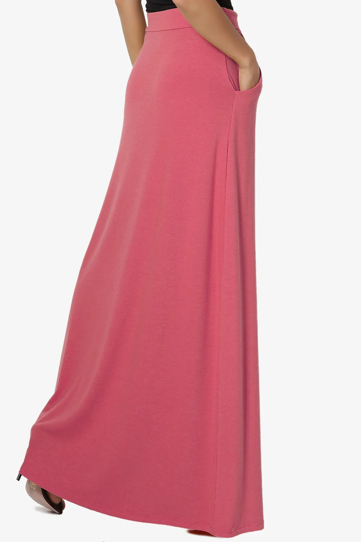 Izzie Drawstring Pocket Jersey Maxi Skirt PLUS