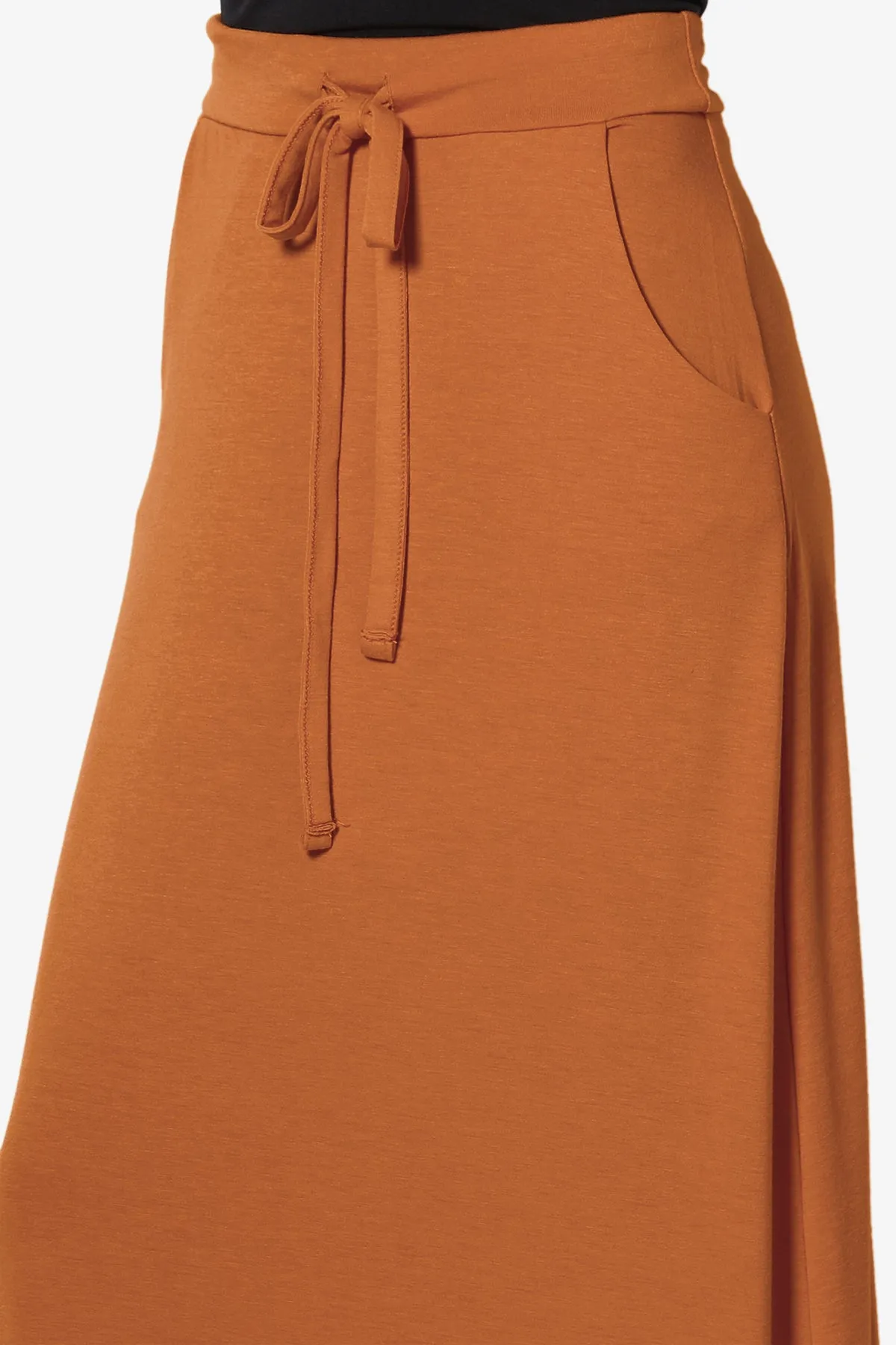 Izzie Drawstring Pocket Jersey Maxi Skirt PLUS