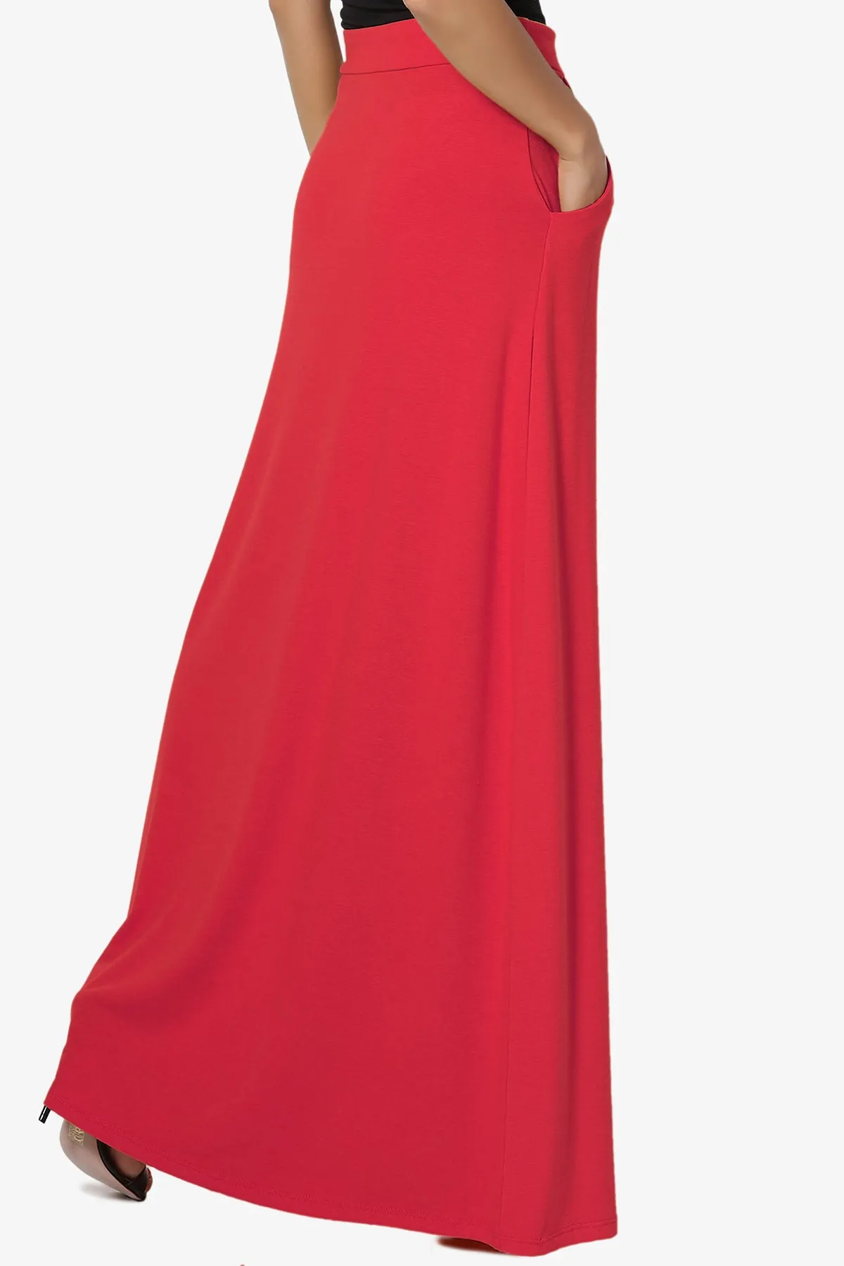 Izzie Drawstring Pocket Jersey Maxi Skirt PLUS
