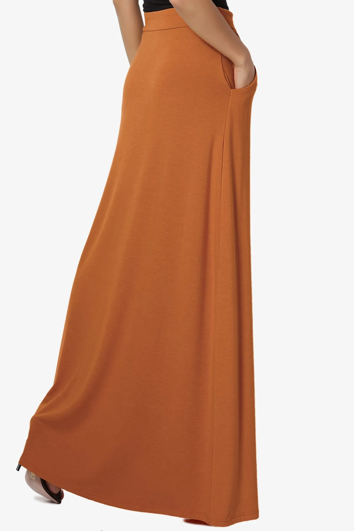 Izzie Drawstring Pocket Jersey Maxi Skirt PLUS