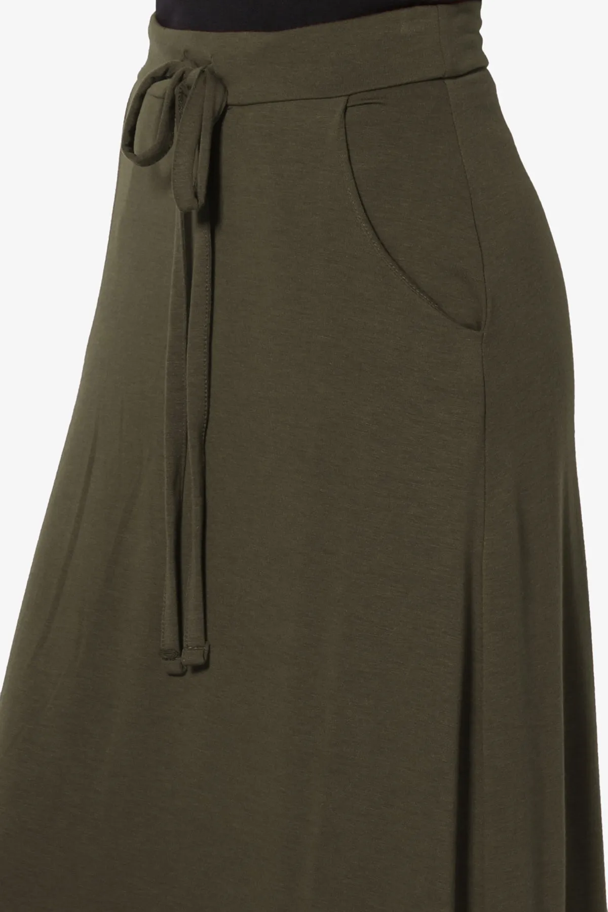 Izzie Drawstring Pocket Jersey Maxi Skirt PLUS