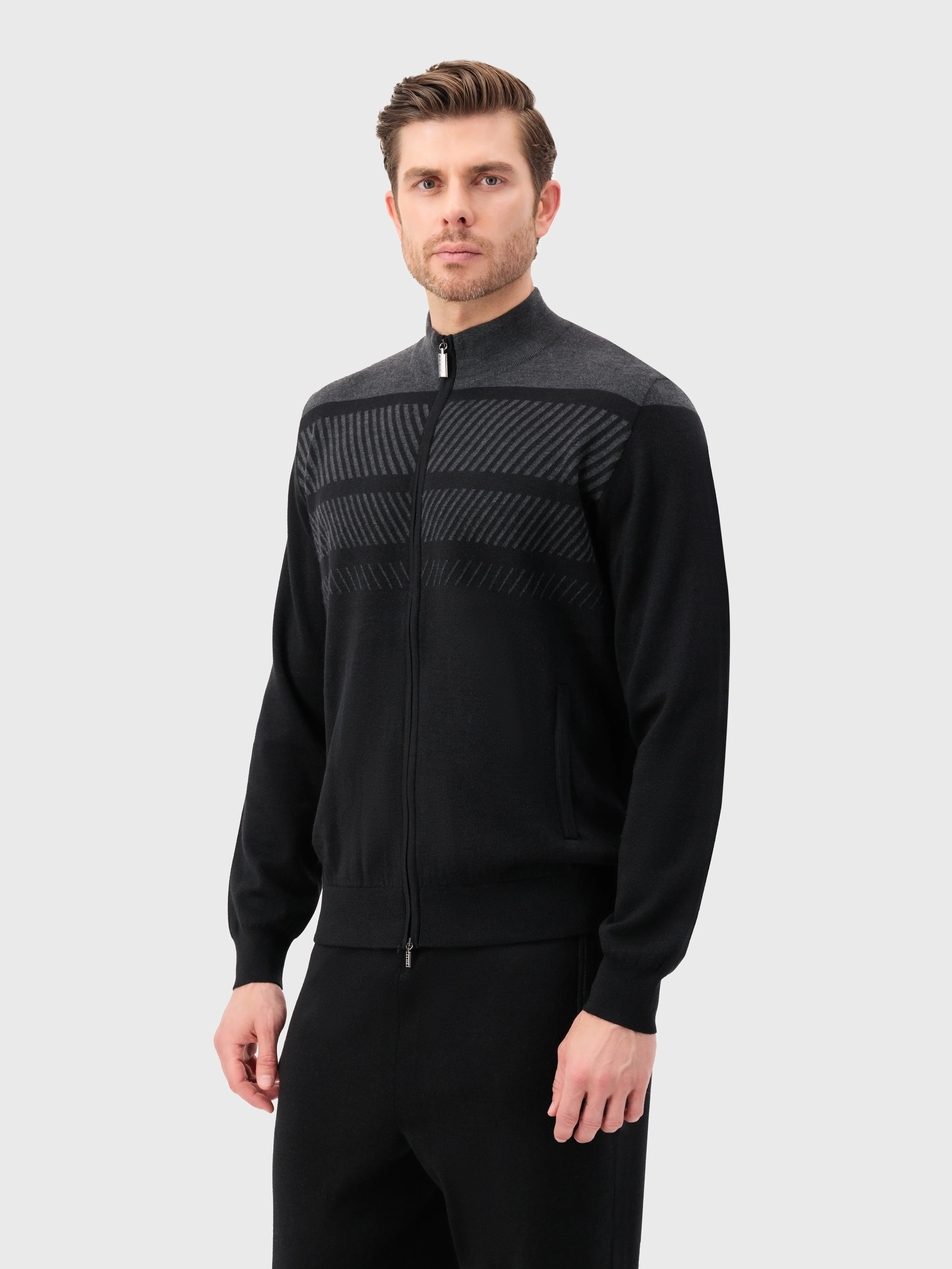Jogging Suit in Cashmere and Silk Black