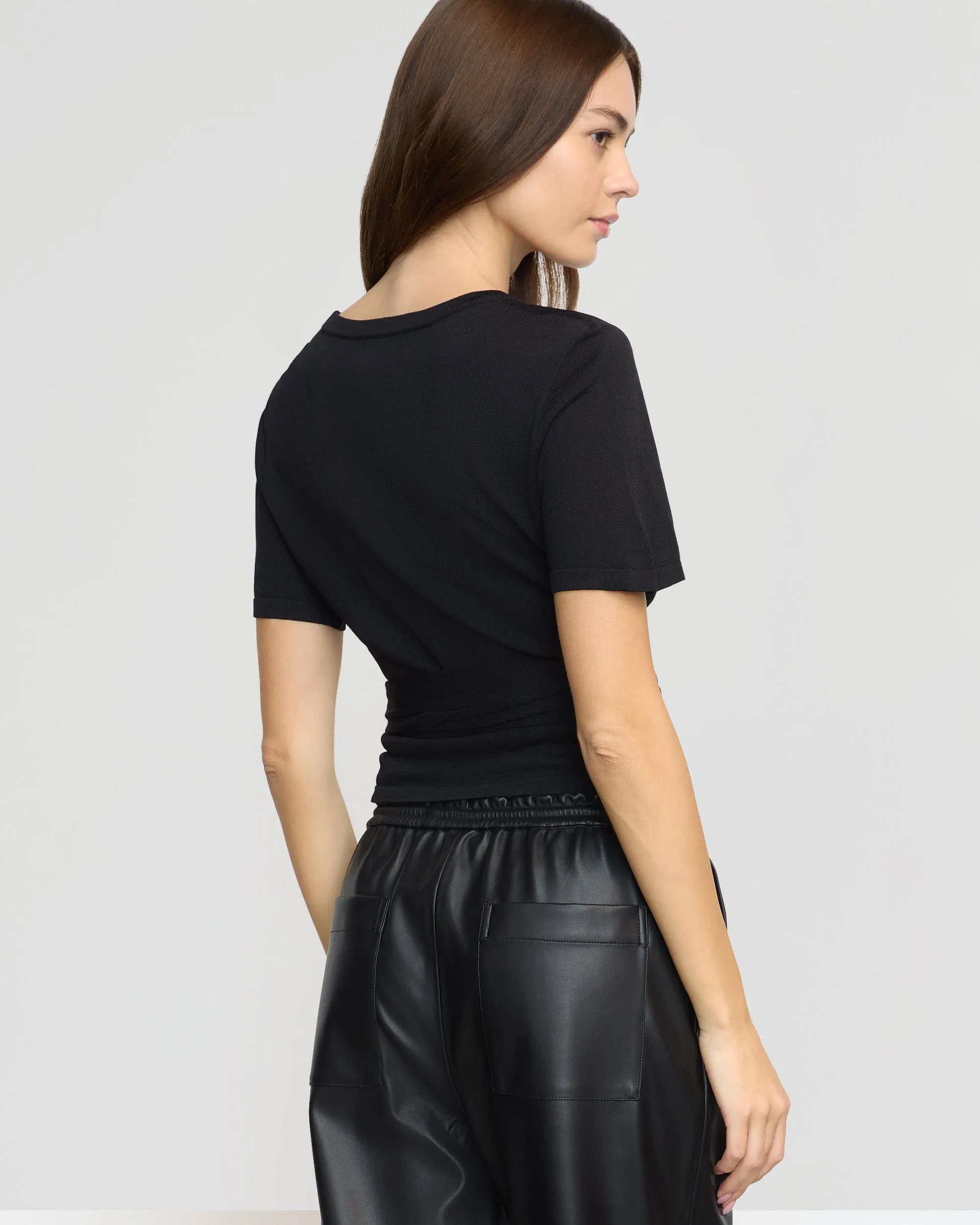 Jude Cropped Tie-Front Top