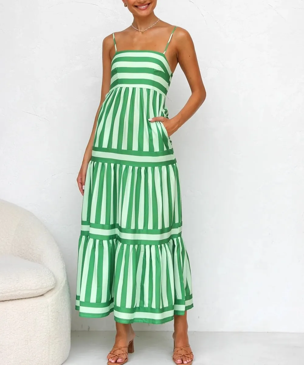 Julie m Striped Maxi Dress