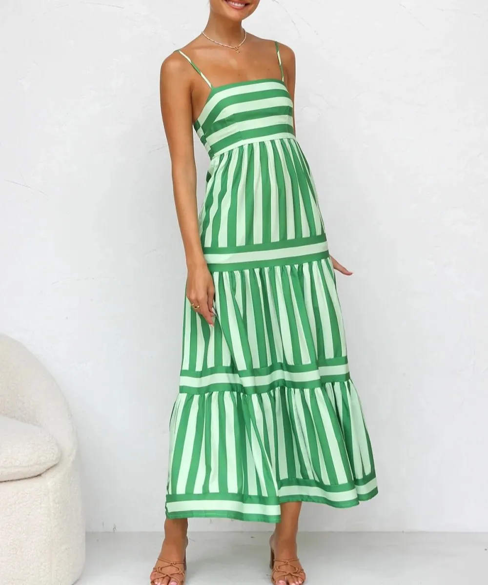 Julie m Striped Maxi Dress