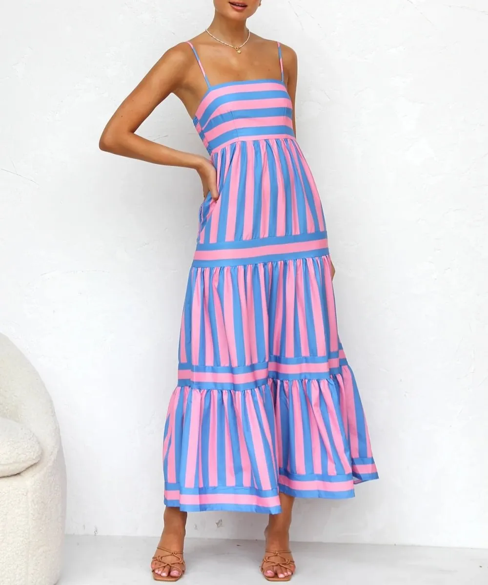 Julie m Striped Maxi Dress