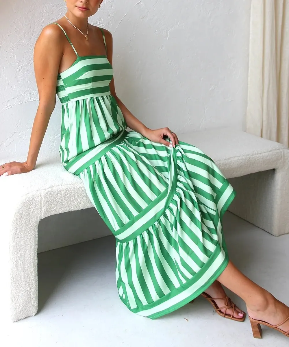 Julie m Striped Maxi Dress