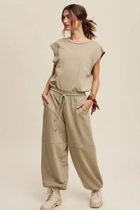 Just Me-  French Terry Lounge Jumpsuit
