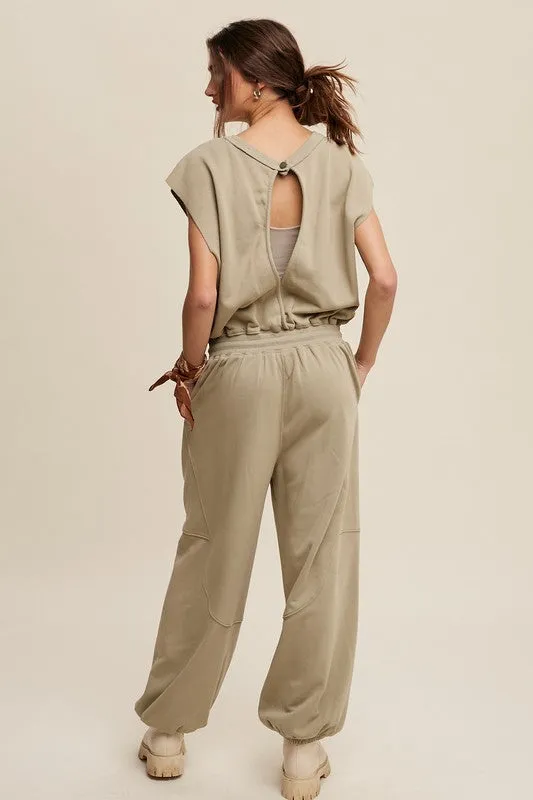 Just Me-  French Terry Lounge Jumpsuit