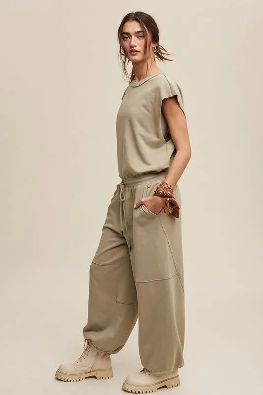 Just Me-  French Terry Lounge Jumpsuit